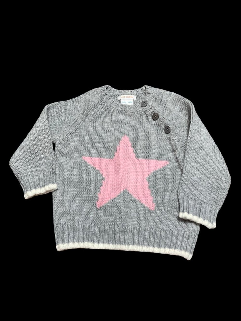 👣 5/$25 - Grey/Pink Knit Sweater w/ Star Logo